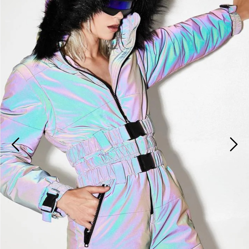Iridescent Women's Snow Jumpsuit - Black / Grey / Purple - Picture 2 of 6